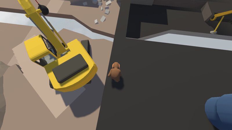 クレーンの上に上ってからとなりの壁へ飛び移る