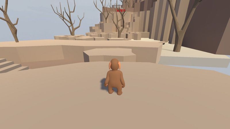 ジャンプで岩を飛び移って進む