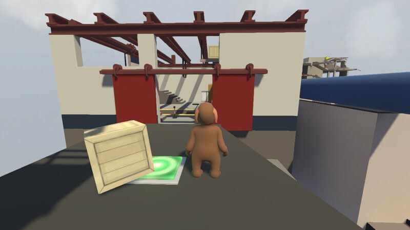 木箱をボタンの上に乗せて扉の先に進む