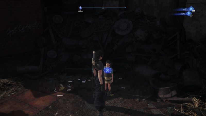 伍番街スラムストリートにいる女の子の場所