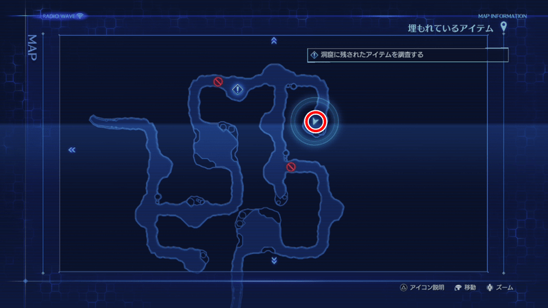 M6-1-5『埋もれているアイテム』のマップ