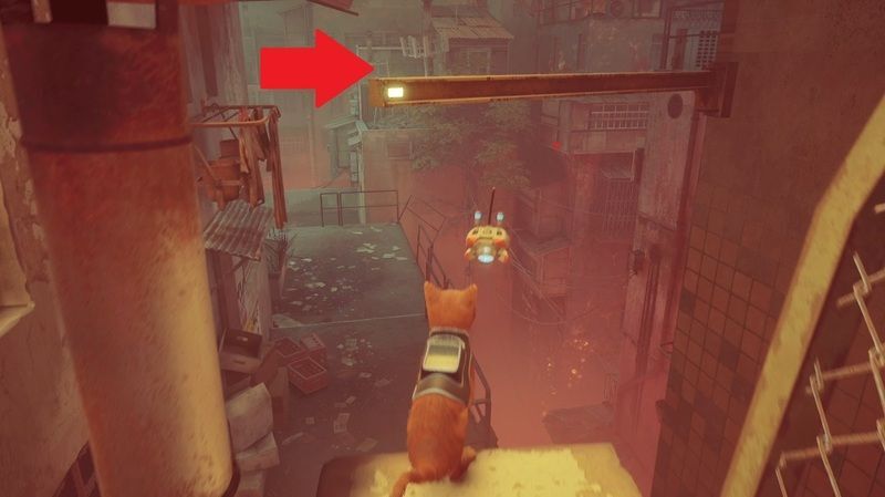 鉄骨に飛び乗る