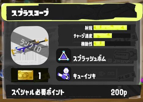 スプラチャージャーの立ち回りとギア構成