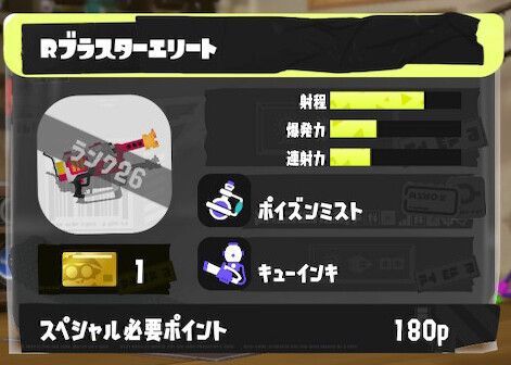 Rブラスターエリートの立ち回りとギア構成