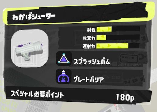 わかばシューターの立ち回りとギア構成