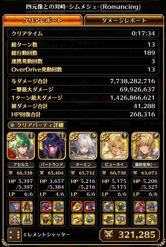 シムメシュのクリア編成