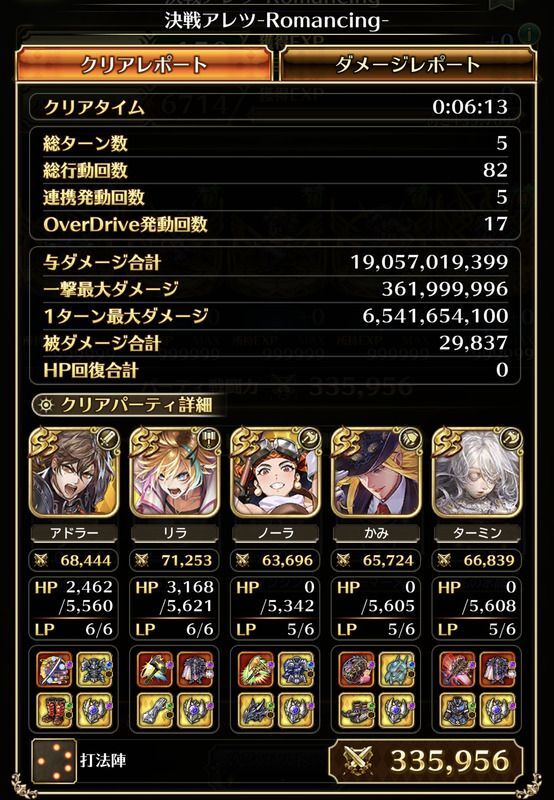 アレツのクリア編成