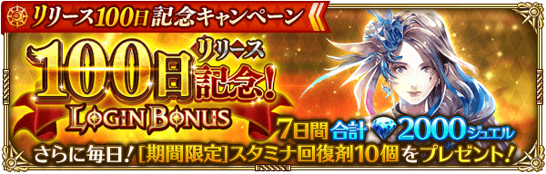 最大7日間ログインで、2000ジュエルGET！