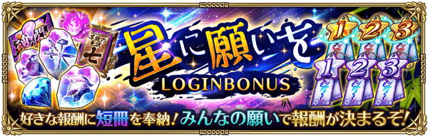 星に願いをログインボーナス開催!