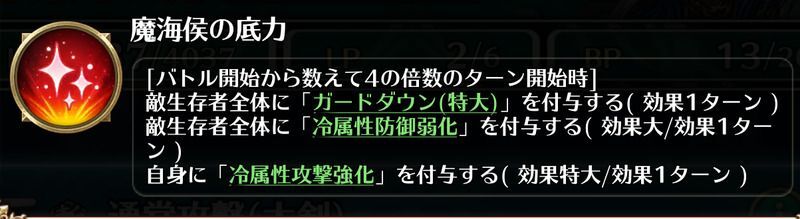 4の倍数ターンは魔海候の底力が発動