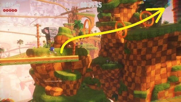 レールからリングを通過