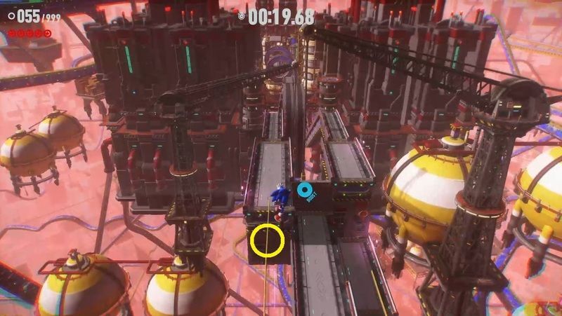 下に見えるレールに乗る