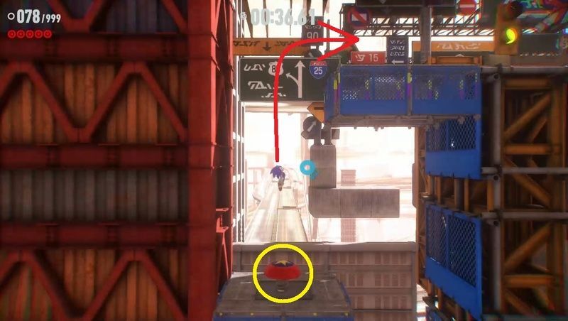 2個目のジャンプギミックで止める