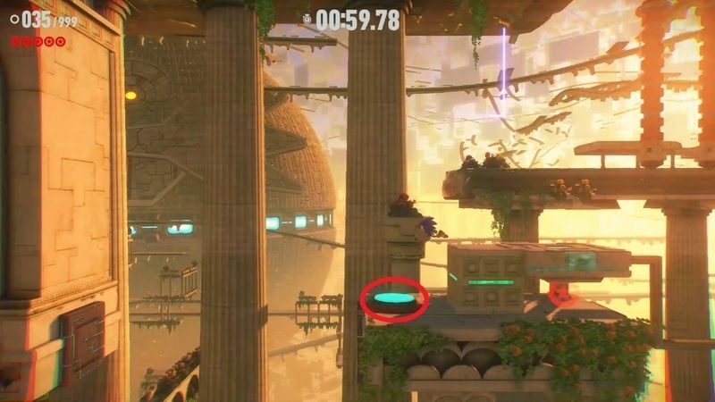 青いボタンを押す