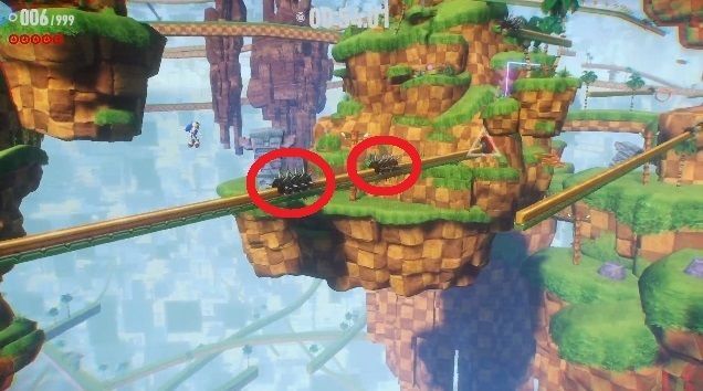 トゲを避けつつレールを進む