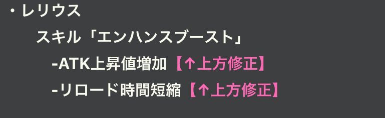 レリウスの調整内容