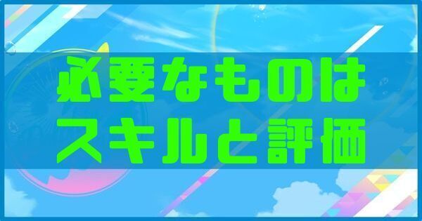 必要なものはのスキルと評価