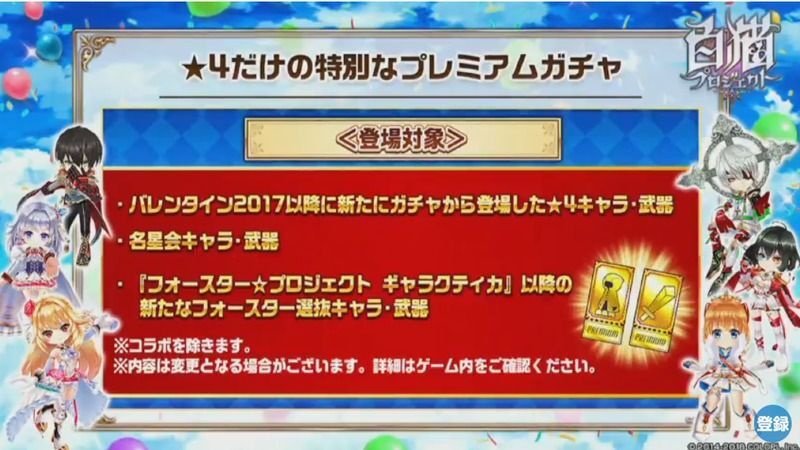 プレミアムガチャのバナー