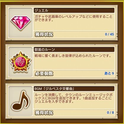 獲得できるアイテム