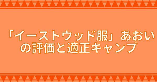 『イーストウッド服』あおいの評価と適正キャンプ