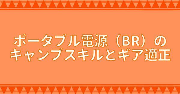 ポータブル電源（BR）のキャンプスキルとギア適正