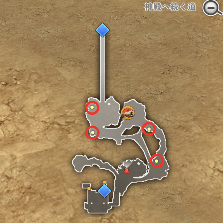 神殿へ続く道NPC赤丸