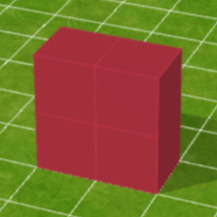 赤色ブロック壁（中）