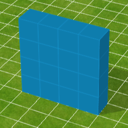 青色ブロック壁（大）