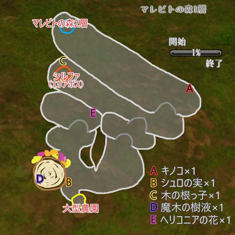 マレビトの森1層1％