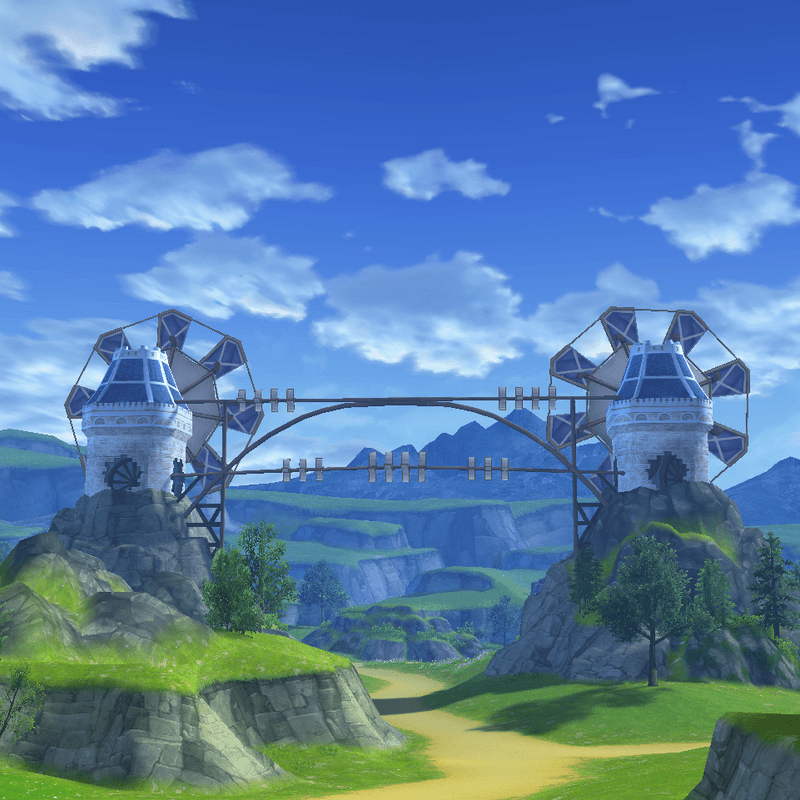 広がる平野風車後ろ