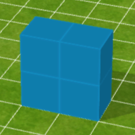 青色ブロック壁（中）