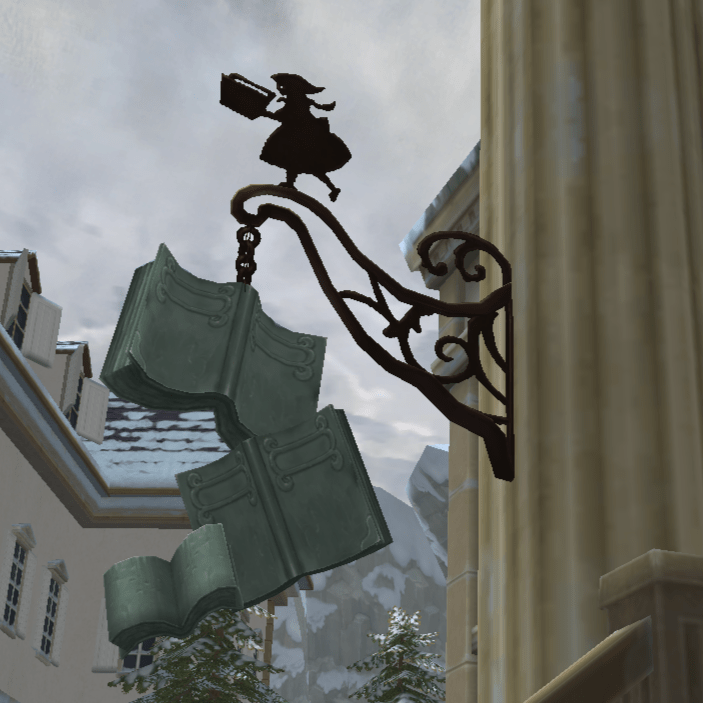 公国本がぶら下がってる看板