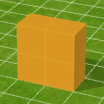 橙色ブロック壁（中）