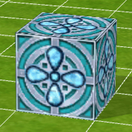 四花紋ブロック：青