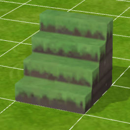 緑色の草の階段