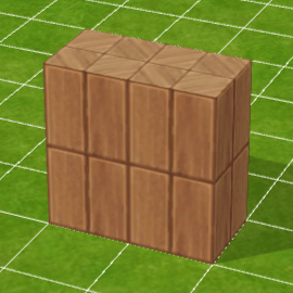 木のブロック壁（中）