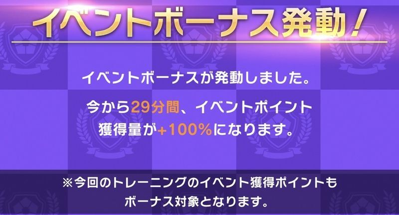 イベントボーナスでポイント2倍