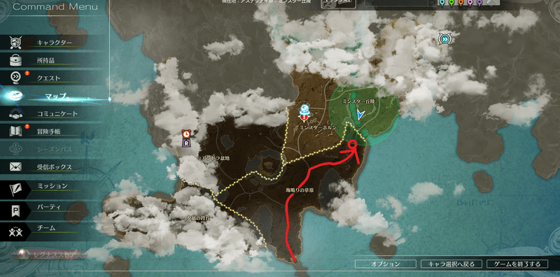 レイクリッド坑道の場所