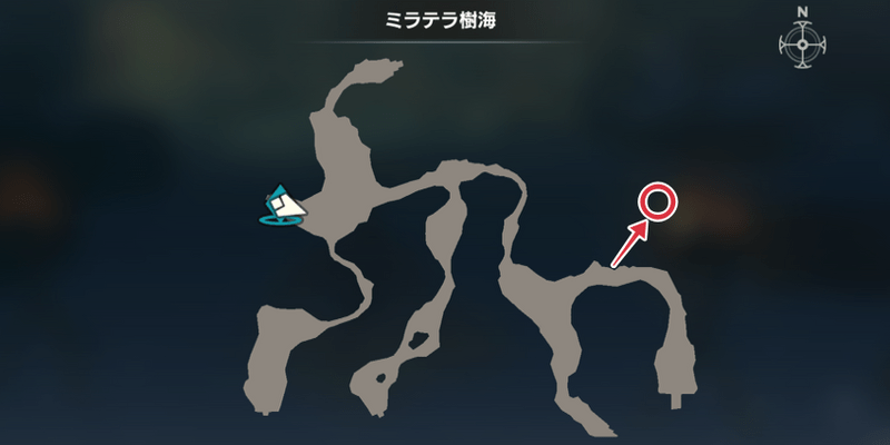 ミラテラ樹海のマップ