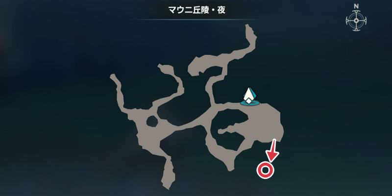 マウニ丘陵のマップ