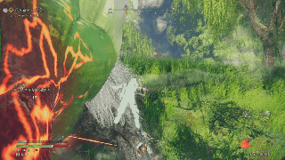 尻尾を使った連続叩きつけ