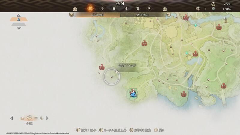 トカゲの詳細な場所は地図で確認