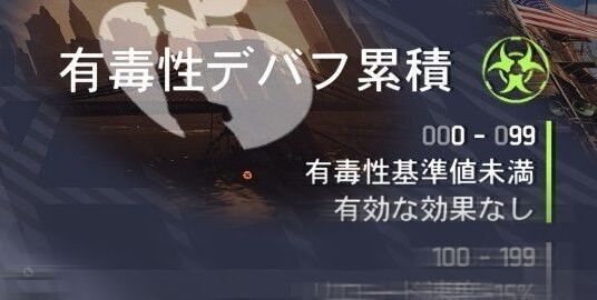 有毒性デバフ累積