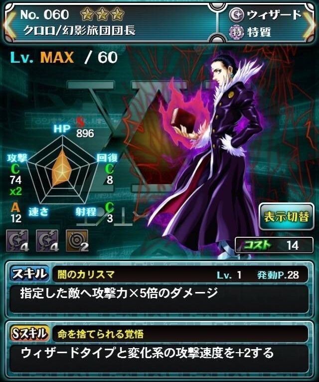 幻影旅団クロロ】初期 希少 HUNTER×HUNTER 幻影旅団 クロロ ヒソカ