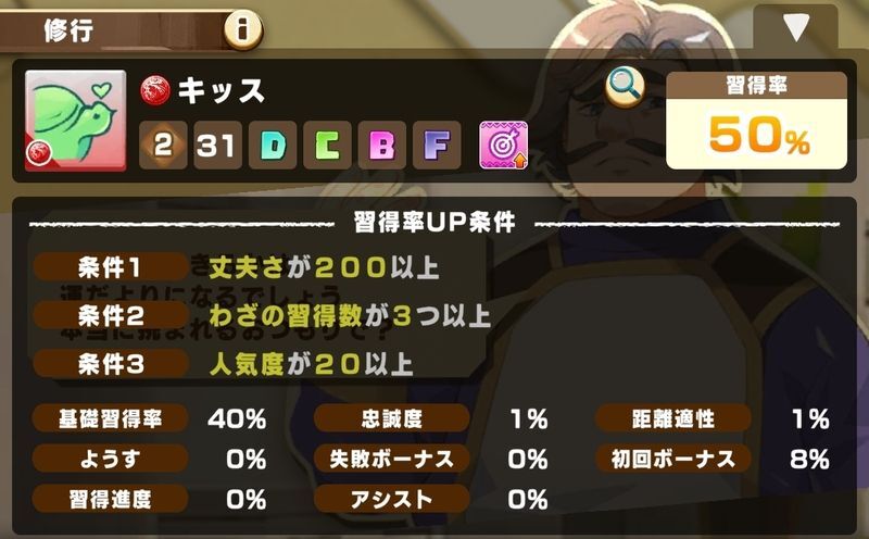 習得率は条件によって上げられる