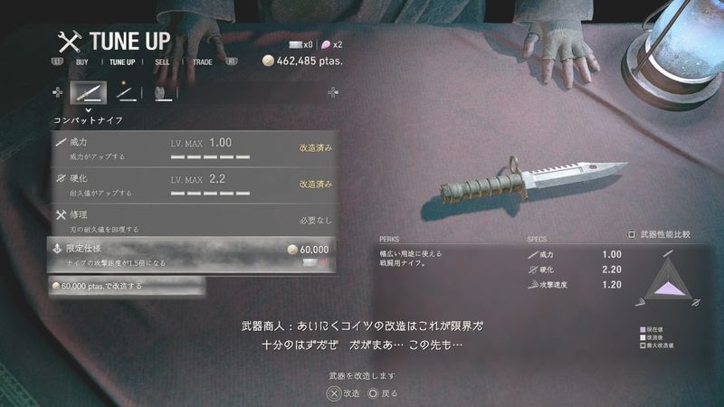 コンバットナイフの限定解除