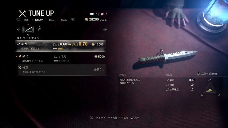 ナイフの修理