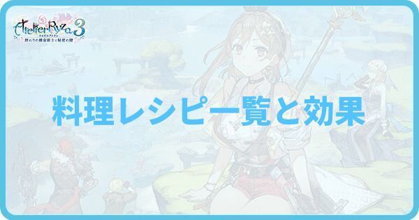 料理のレシピ一覧と効果