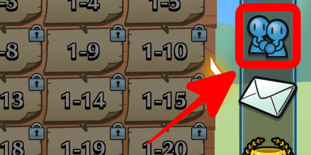 フレンドアイコンをタップ