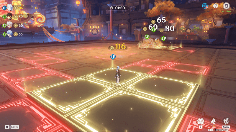 フィールド上に立ってポイントを獲得